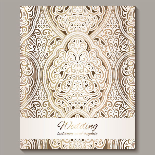 婚礼请柬用金碧辉煌的东方图片下载