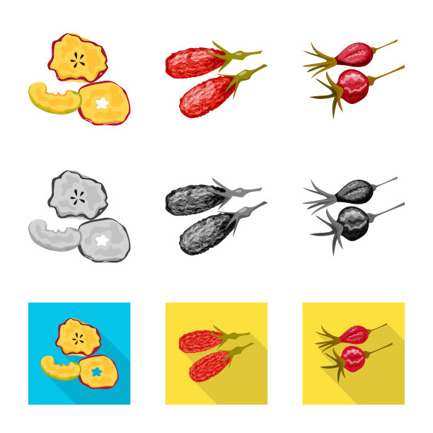 孤立的对象食物和生的图标设置食物图片下载