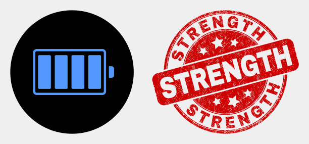 电池图标和遇险强度图片下载