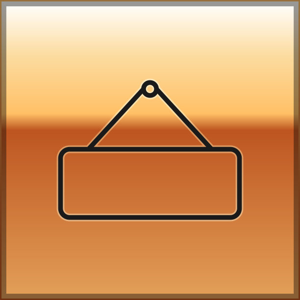 黑色招牌上挂着孤立的金色图标图片下载