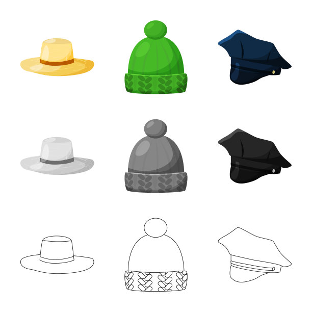 服装和帽子标志集图片下载