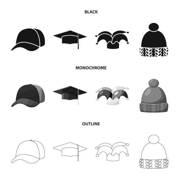 服装和帽子标志集图片下载