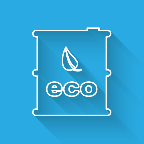 白色生物燃料桶线图标与隔离图片下载