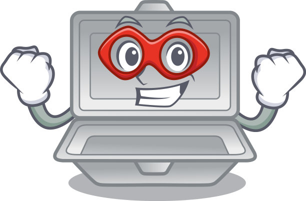 超级英雄打开聚苯乙烯泡沫隔离吉祥物图片下载