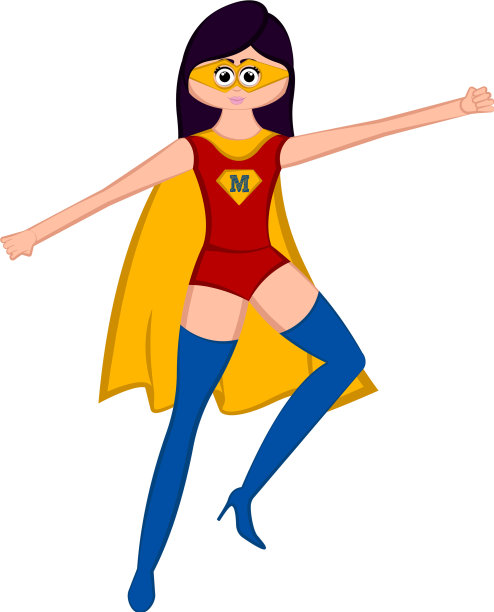 孤立的超级妈妈角色和服装图片下载