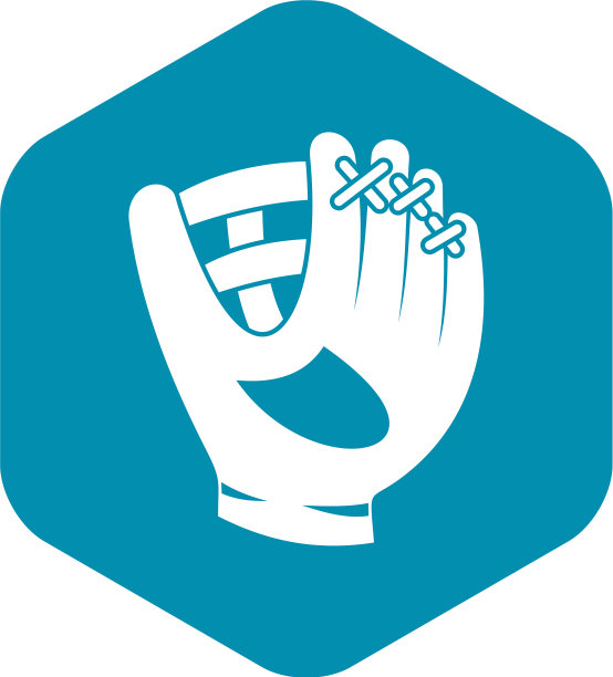 皮革棒球手套图标简单的风格图片下载