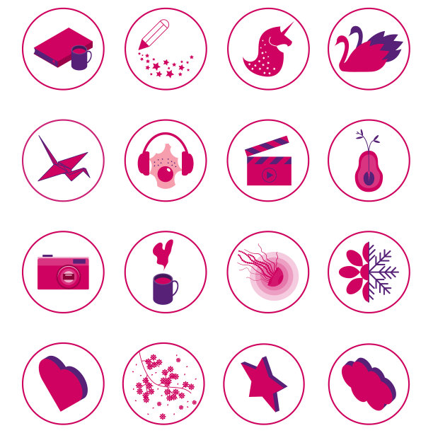 设置16个图标突出和社交图片下载