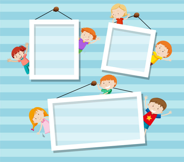 快乐的孩子在框架上图片下载