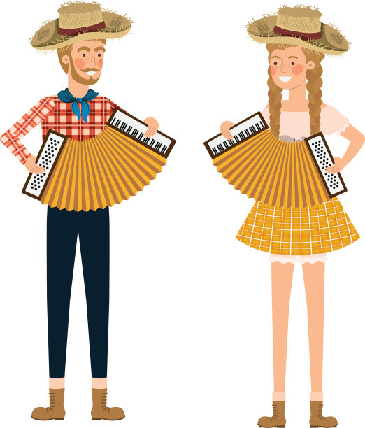 农民与乐器相结合图片下载