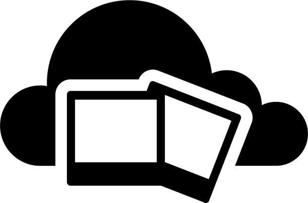 云计算图标与照片符号图片下载