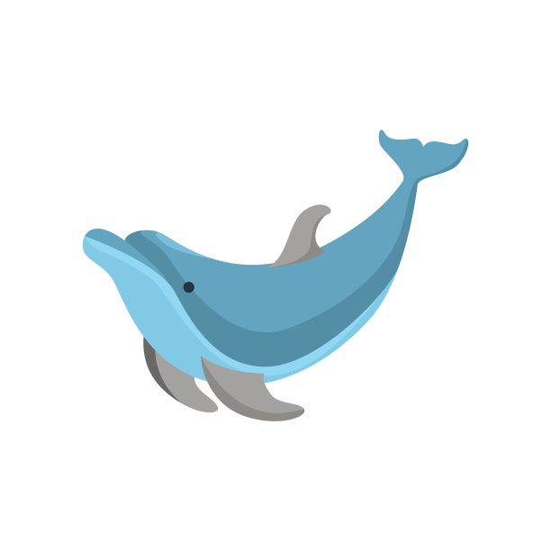 卡通人物滑稽的海豚上的白色图片下载