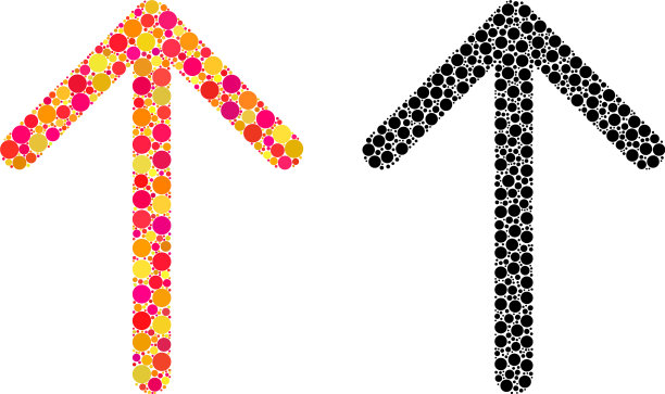 虚线箭头上马赛克图标图片下载