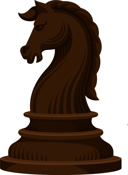 平图标的深棕色木制棋子图片下载