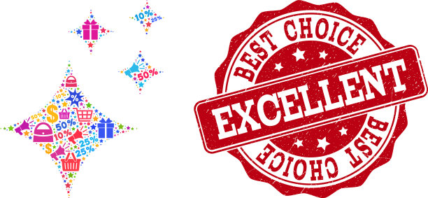 优秀的星星拼贴马赛克和刻花图片下载