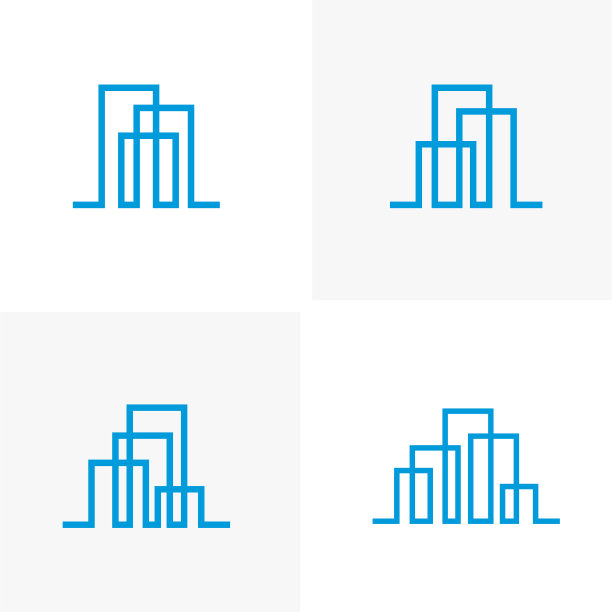集现代线条艺术城市标识模板城市图片下载