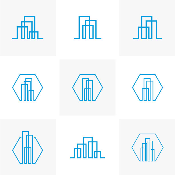 集现代线条艺术城市标识模板城市图片下载