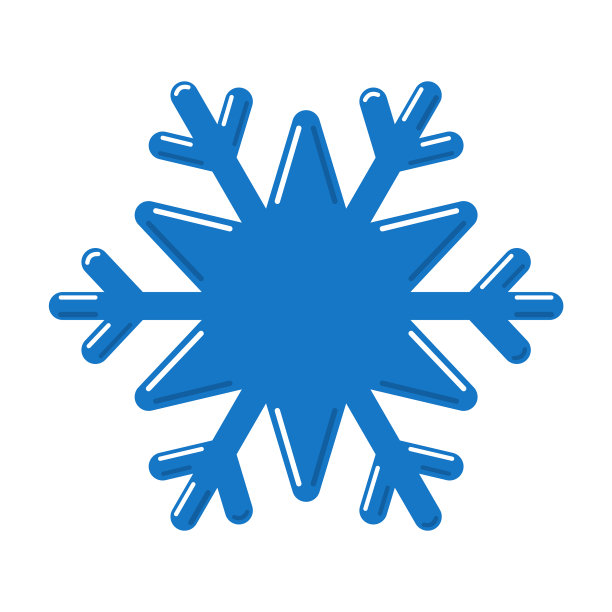雪花蓝色图标卡通雪花标志图片下载