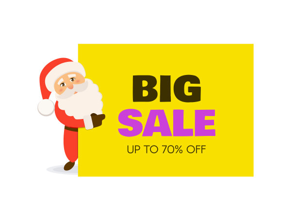 大减价横幅圣诞老人与招牌图片下载