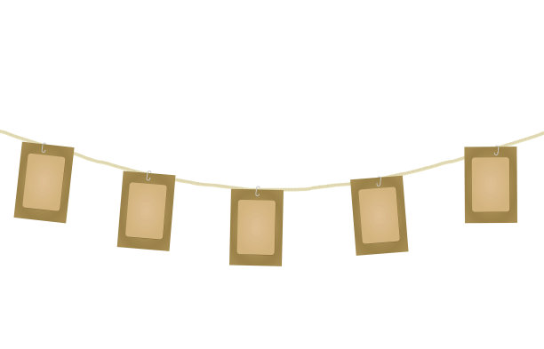 硬纸板相框绑在绳子上图片下载