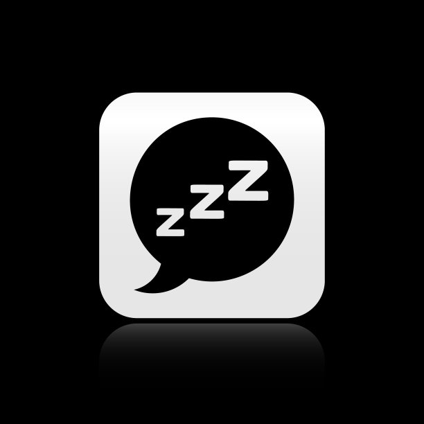 黑色语音气泡与打鼾图标隔离图片下载