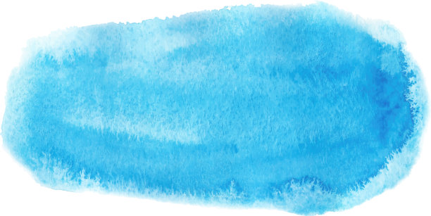 蓝色集水彩笔触手绘孤立图片下载