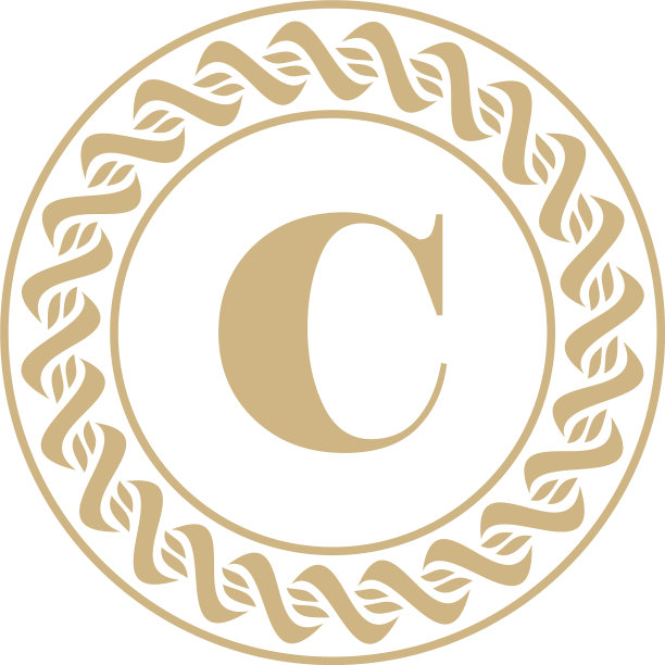 圆形C字母优雅logo模板图片下载