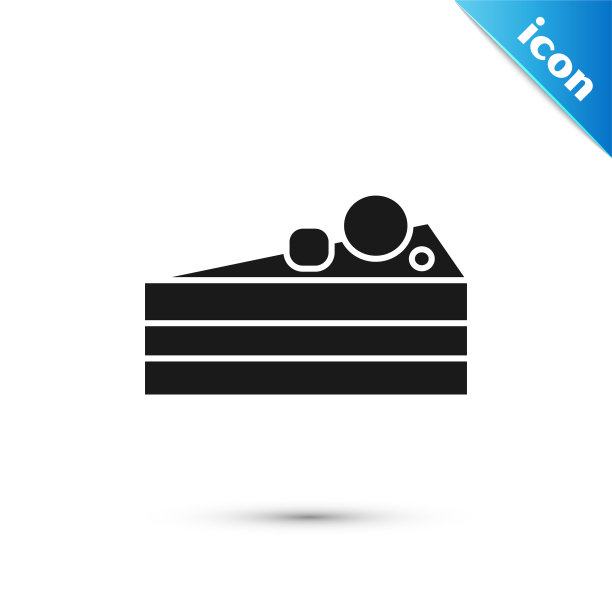 黑色蛋糕图标孤立在白色背景图片下载