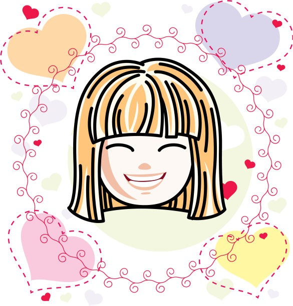 可爱的女孩脸人头金发的性格图片下载