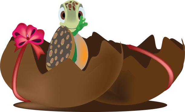 复活节彩蛋和乌龟惊喜图片下载