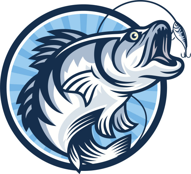 老式钓鱼徽章，标志，标志标签图片下载