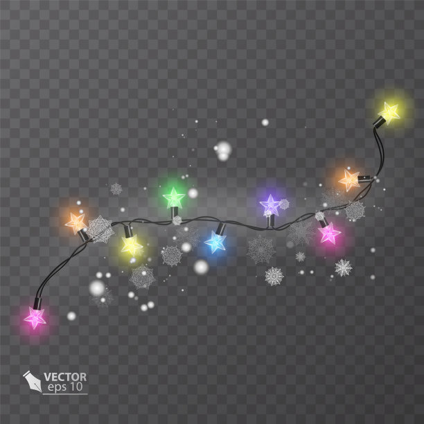 用形状星星设置多彩的花环图片下载