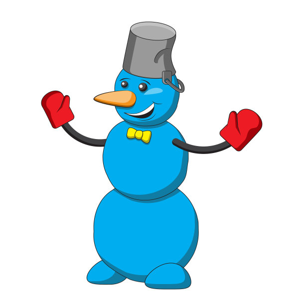 人物是一个雪人，他的桶图片下载