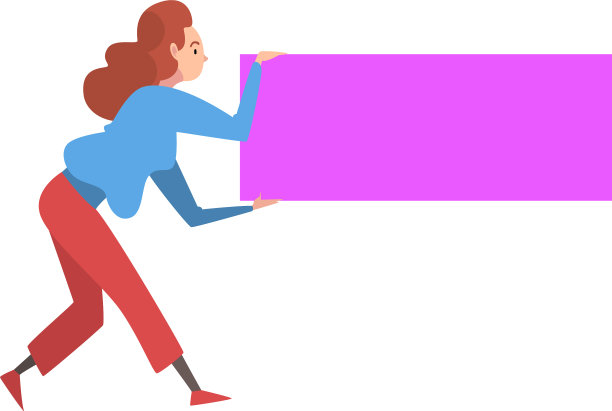 年轻女子拿着并整理着长方形图片下载