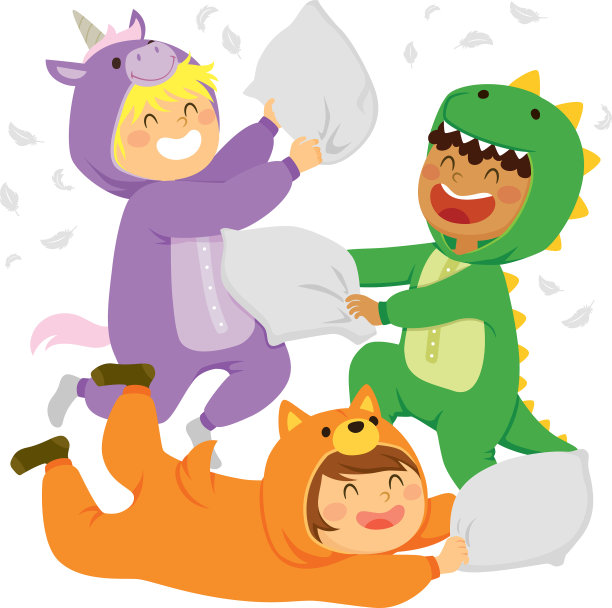 动物睡衣枕头大战图片下载