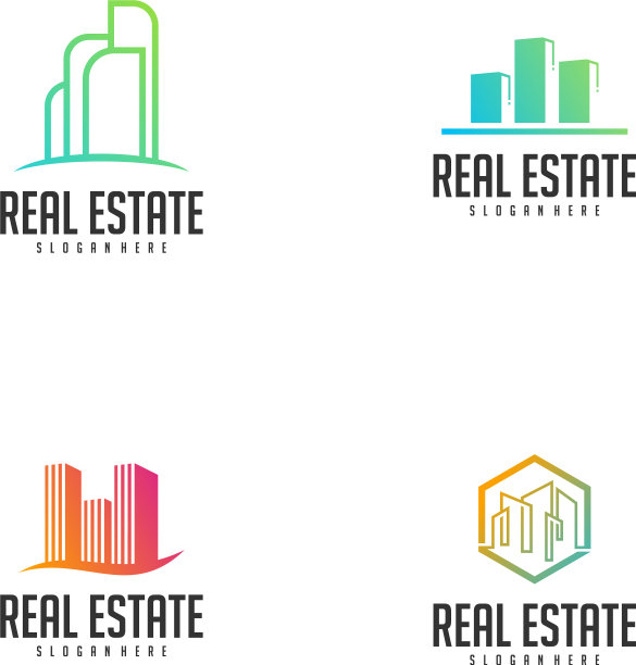 建筑理念logo模板：现代城市图片下载