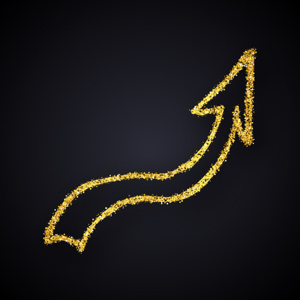 金色闪光手画箭头图片下载