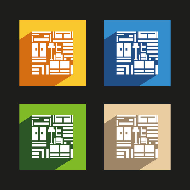 家具图标概念设计标志标志集图片下载