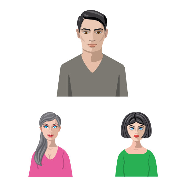 设计头像和人脸标志集图片下载