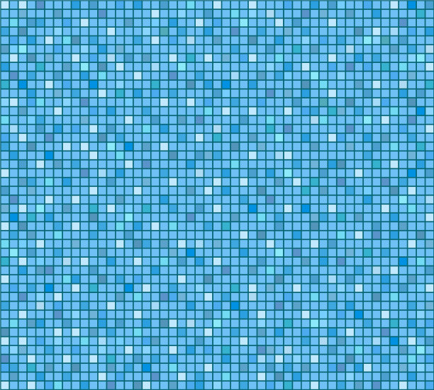 蓝色瓷砖浴室或游泳池马赛克背景图片下载