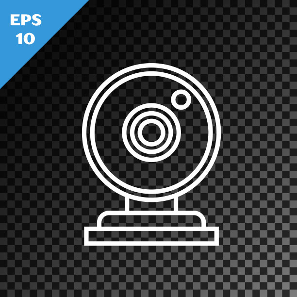 白线网络摄像头图标隔离在透明图片下载