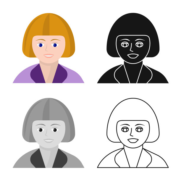 脸和女人的象征集图片下载