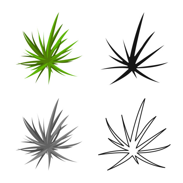 灌木和绿色标志设置图片下载