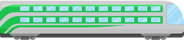 灰色和绿色双层机车平坦图片下载