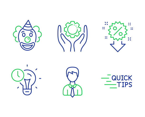 折扣时间管理和商人图标图片下载