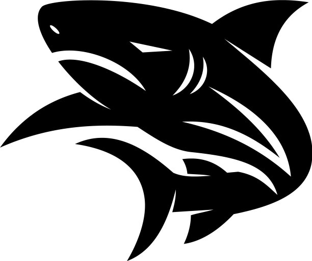 鲨鱼标志设计标签概念模板图片下载