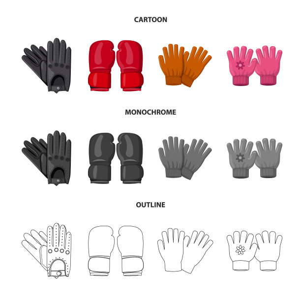 设计手套及冬季标志套装图片下载