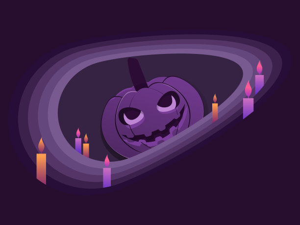 万圣节快乐，10月31日南瓜和蜡烛图片下载