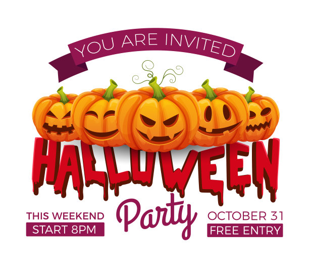 万圣节横幅10月31日派对邀请图片下载