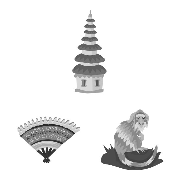 孤立对象亚洲和地理标志集图片下载