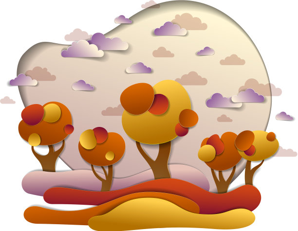 风景优美的秋景草甸和树木图片下载